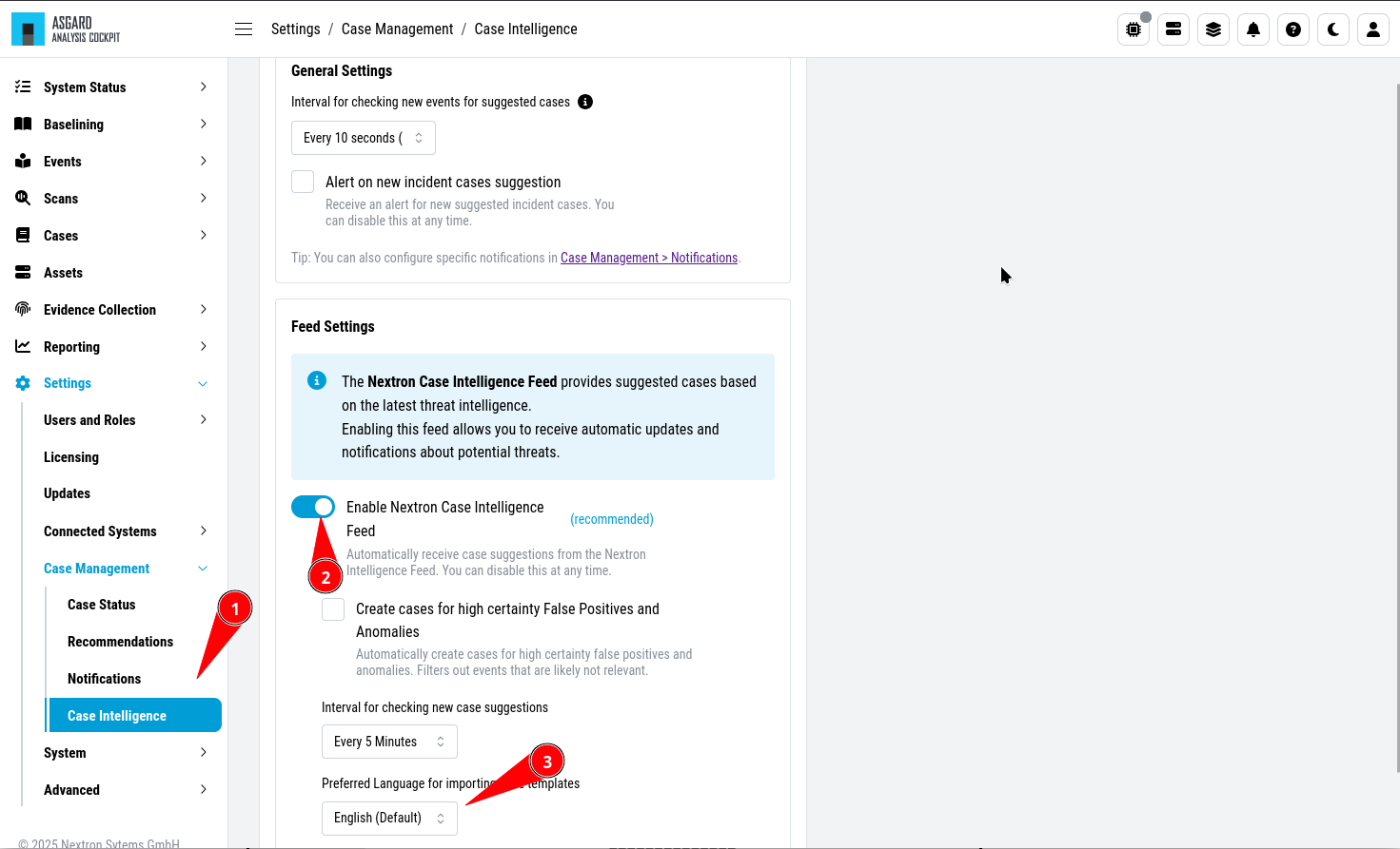 Case Intelligence Settings