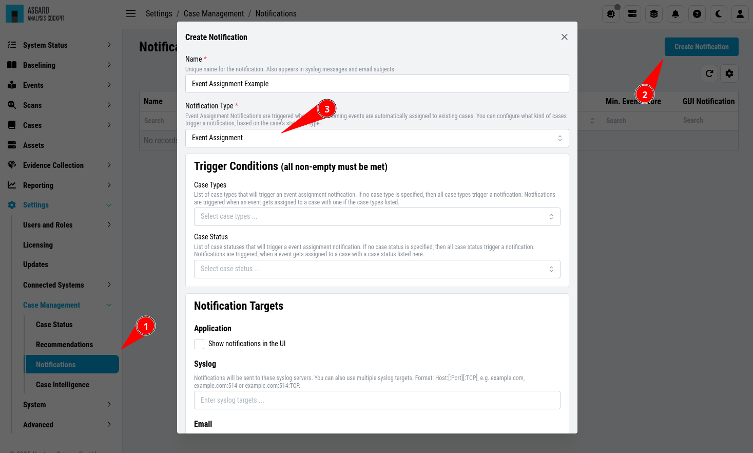 Example Notification Creation