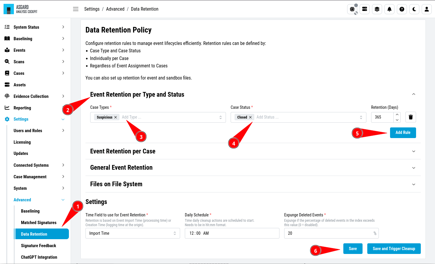 Data Retention - Case Type / Status